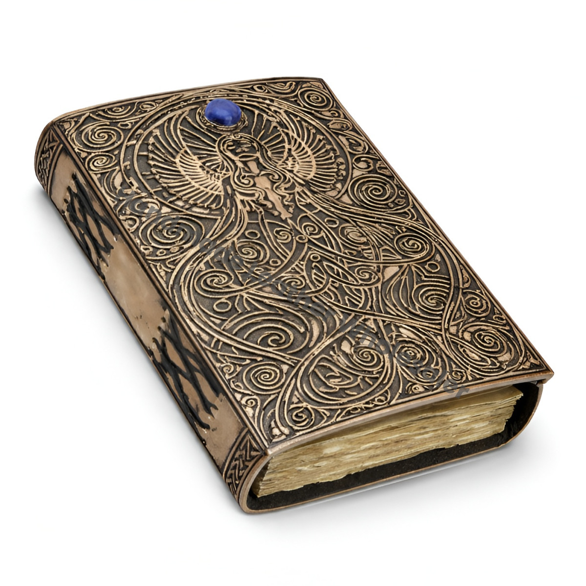 Embossed Leather Spell Book: Handmade Journal with Lock