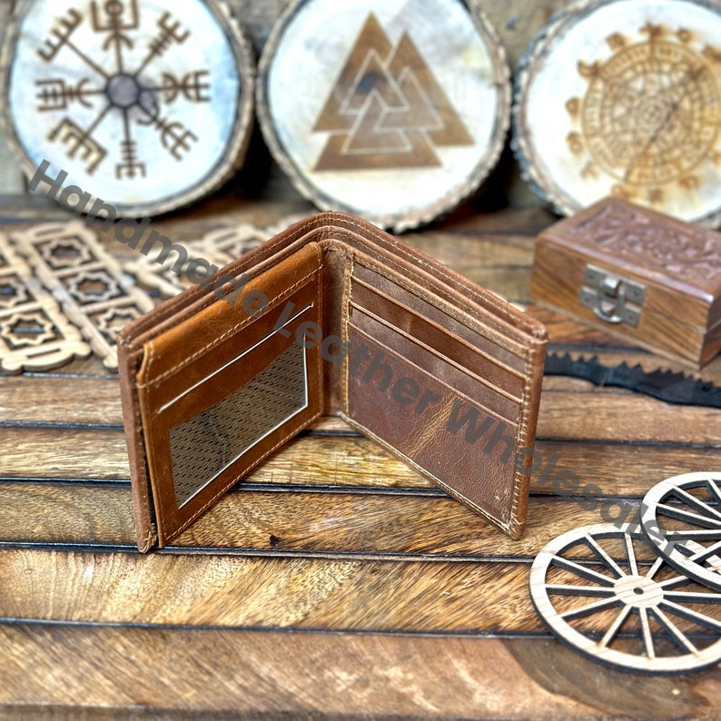 Engraved Full-Grain Leather Wallet, RFID Protection, Anniversary Gift