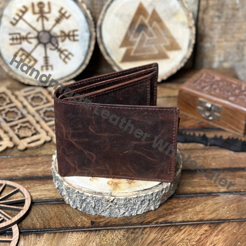 Engraved Full-Grain Leather Wallet, RFID Protection, Anniversary Gift