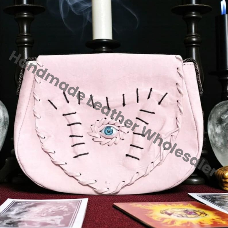 Evil Eye Leather Crossbody Bag, Halloween Sling Purse