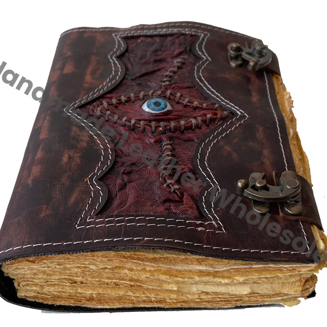 Eye Hocus Pocus Book Spell Hardcover Leather Printed Notebook Recycle Blank Water Color Spiral Custom Sketchbook Bag Cover Gift