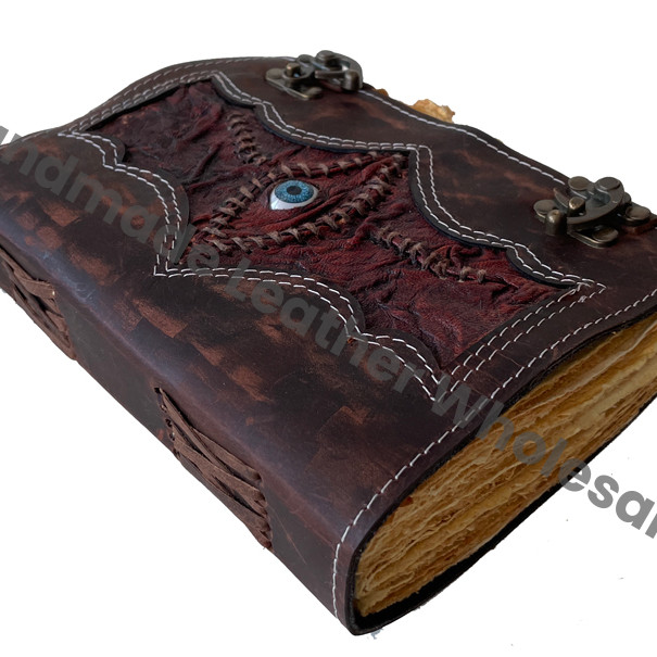 Eye Hocus Pocus Book Spell Hardcover Leather Printed Notebook Recycle Blank Water Color Spiral Custom Sketchbook Bag Cover Gift