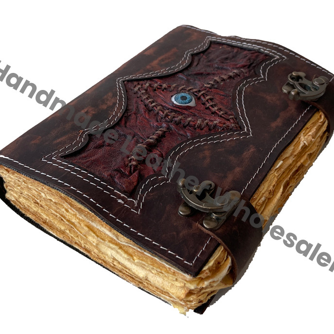 Eye Hocus Pocus Book Spell Hardcover Leather Printed Notebook Recycle Blank Water Color Spiral Custom Sketchbook Bag Cover Gift