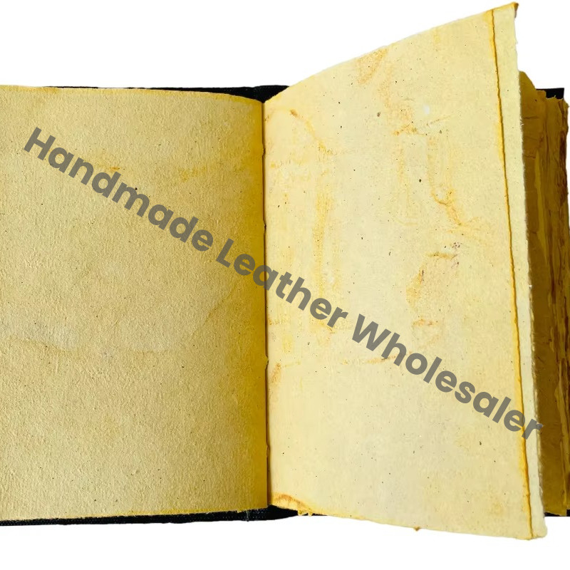 Eye Hocus Pocus Vintage Leather Address Book Handmade Embossed Deckle Art Paper Eco-friendly Celtic Wiccan Gift Notebook