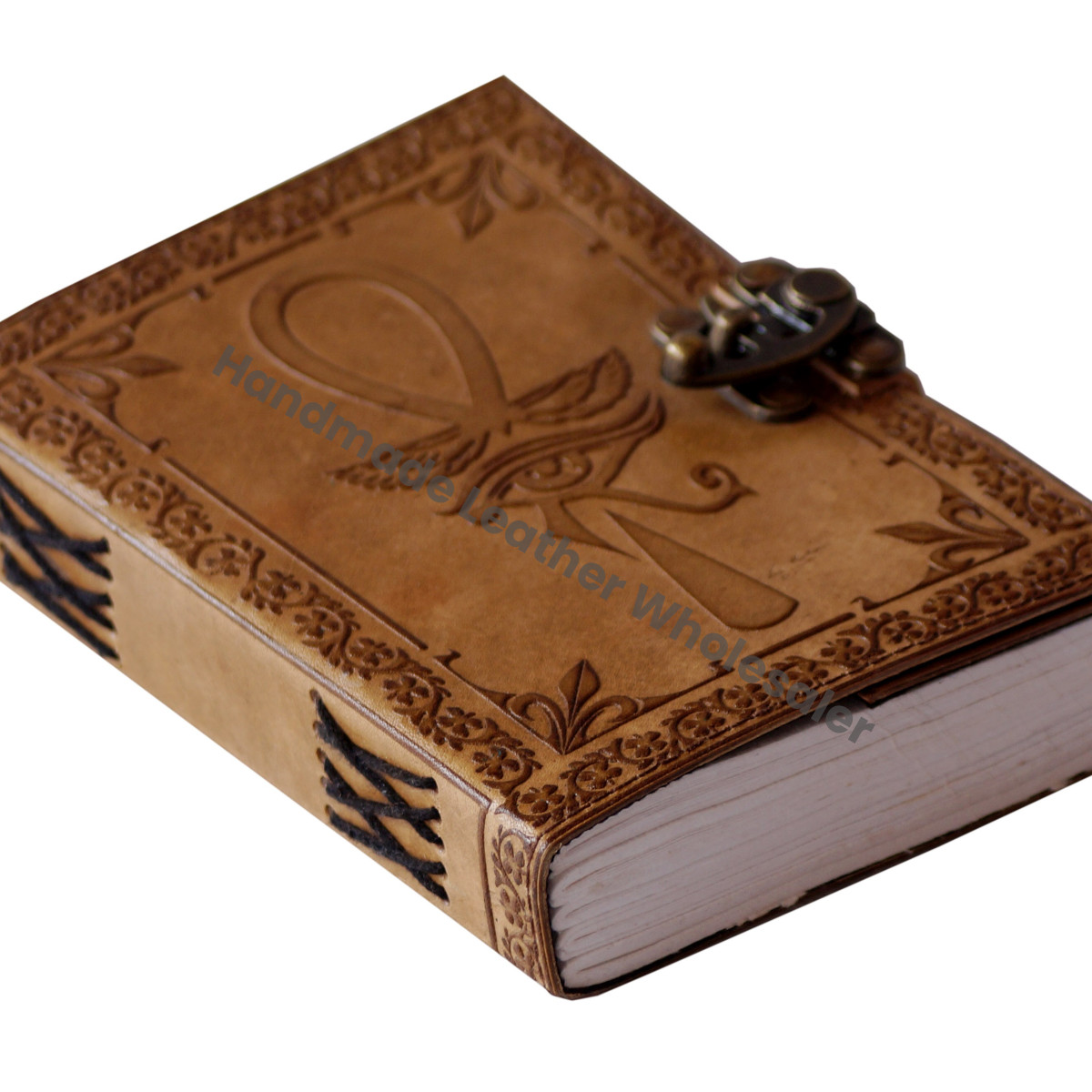 Eye Horus Handmade Leather Hardcover Journal Third Eye Embossed Vintage Design Charcoal Notebook Sketchbook Travel Planner