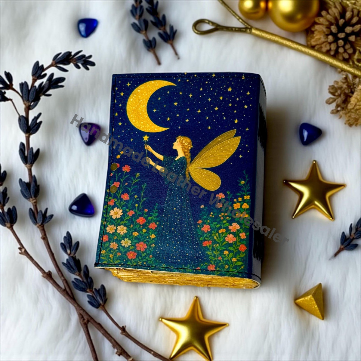 Fairy Leather Grimoire – Book of Shadows, Witchcraft Spellbook, Vintage Wiccan Pagan Gothic Magic Diary, Witchy Gift