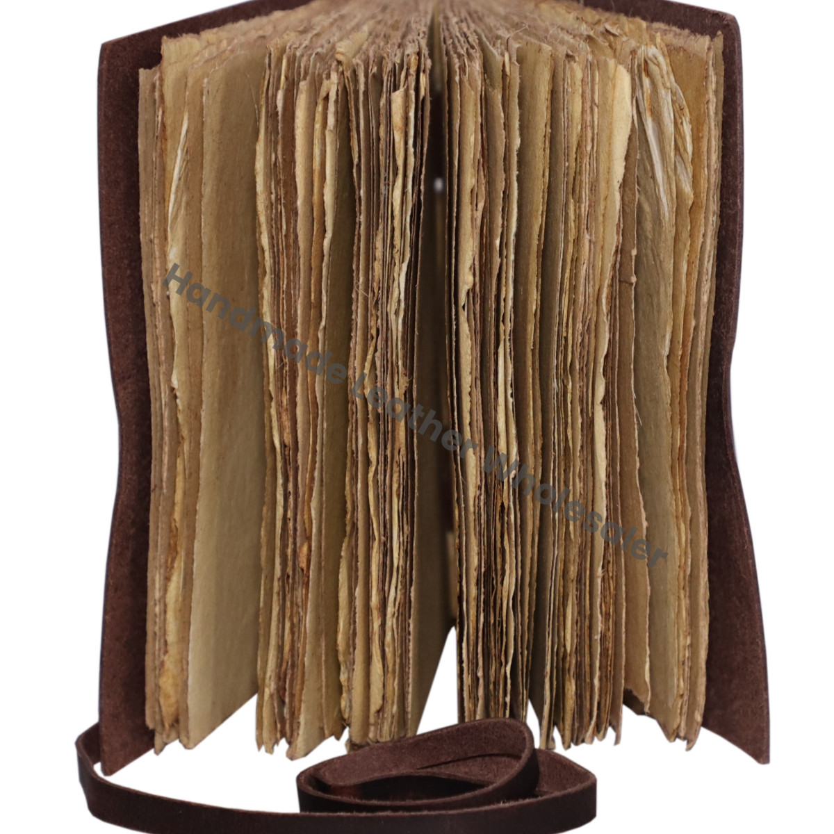Feather Embossed Handmade Leather Journal Cotton Deckle Edge Paper Leather Diary for Sketch Writing Men & Women