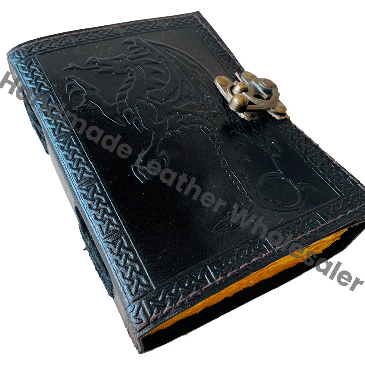 Fire Dragon Vintage Leather Journal Women Large Book Shadows Sketchbook Deckle Old Pages Bound Planner Books Gift Custom Logo