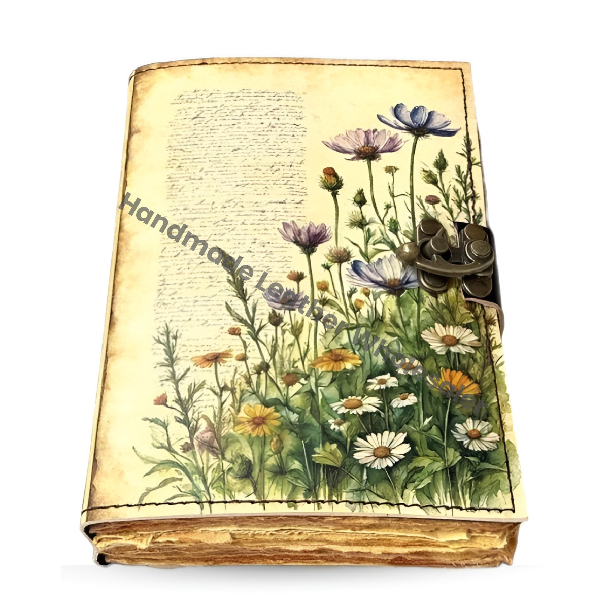 Flower Leather journal Vintage Sun Forest Grimoire Handmade Book of Shadows, Spell book Wiccan Pagan Gothic Magic Diary Gifts