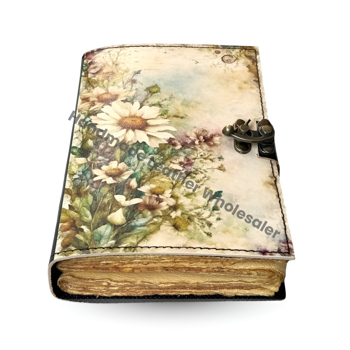 Flower Leather journal Vintage Sun Forest Grimoire Handmade Book of Shadows, Spell book Wiccan Pagan Gothic Magic Diary