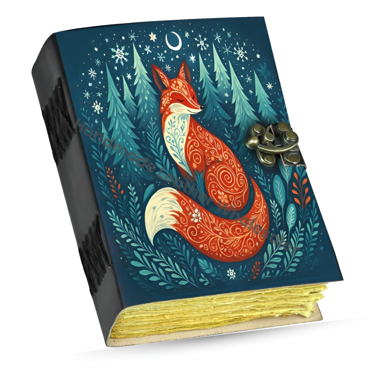 Fox Leather Grimoire, Book of Shadows, Christmas Gift