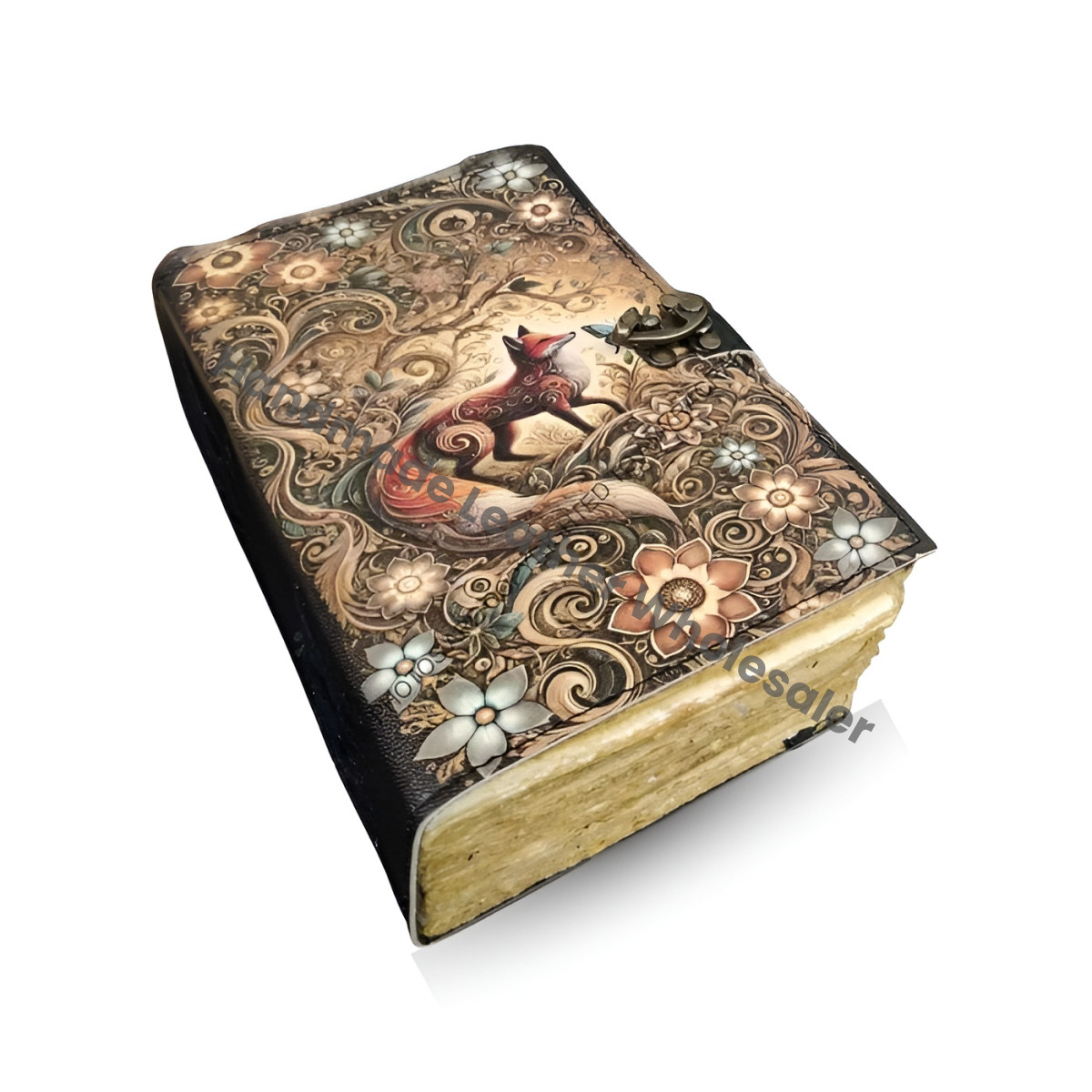 Fox Leather Journal: Vintage Grimoire, Blank Book of Shadows