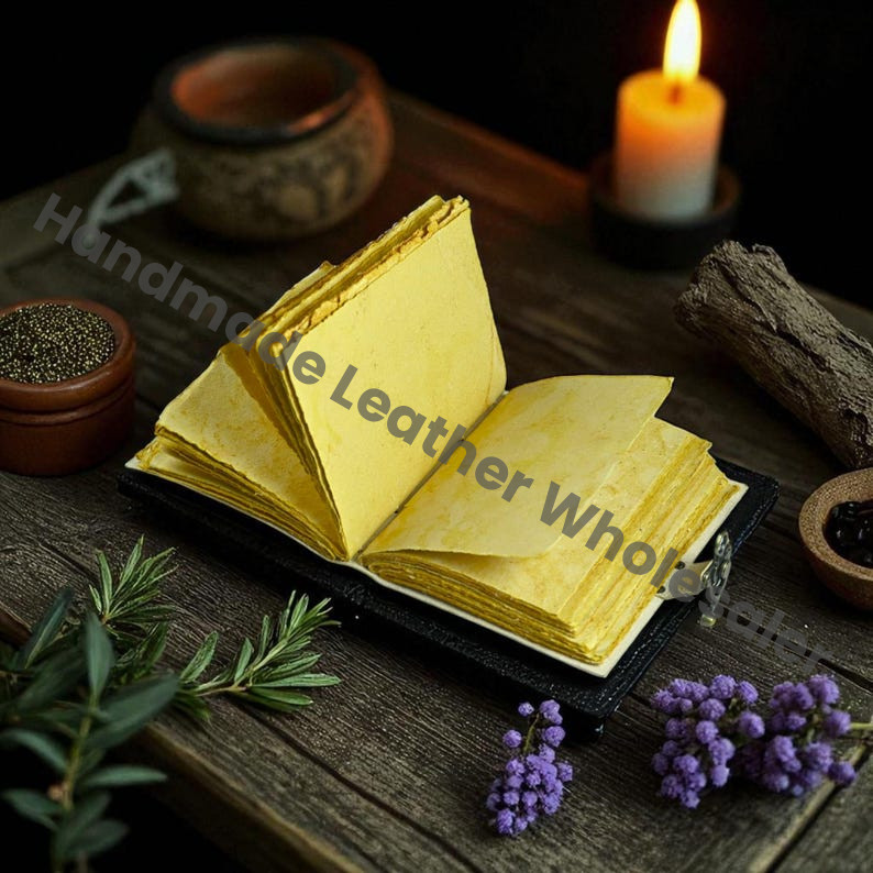 Fox Leather Journal: Vintage Grimoire Book of Shadows with Lock