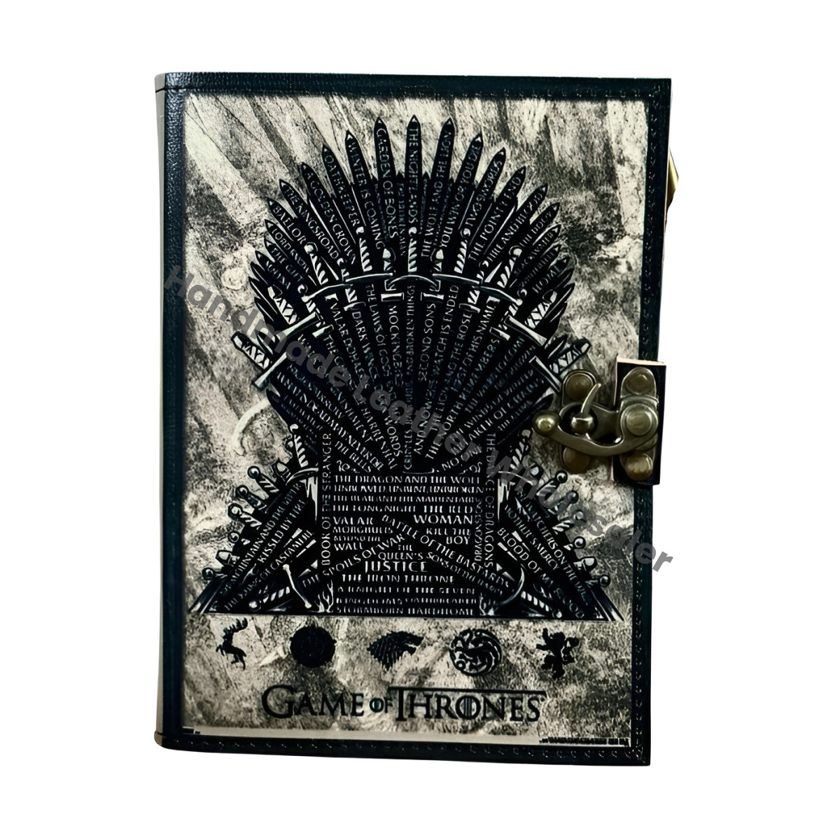 Game of Thrones Leather Journal Iron Sword Thrones Grimoire Book of Shadows Witchcraft Spell Book Wiccan Notebook Pagan Diary