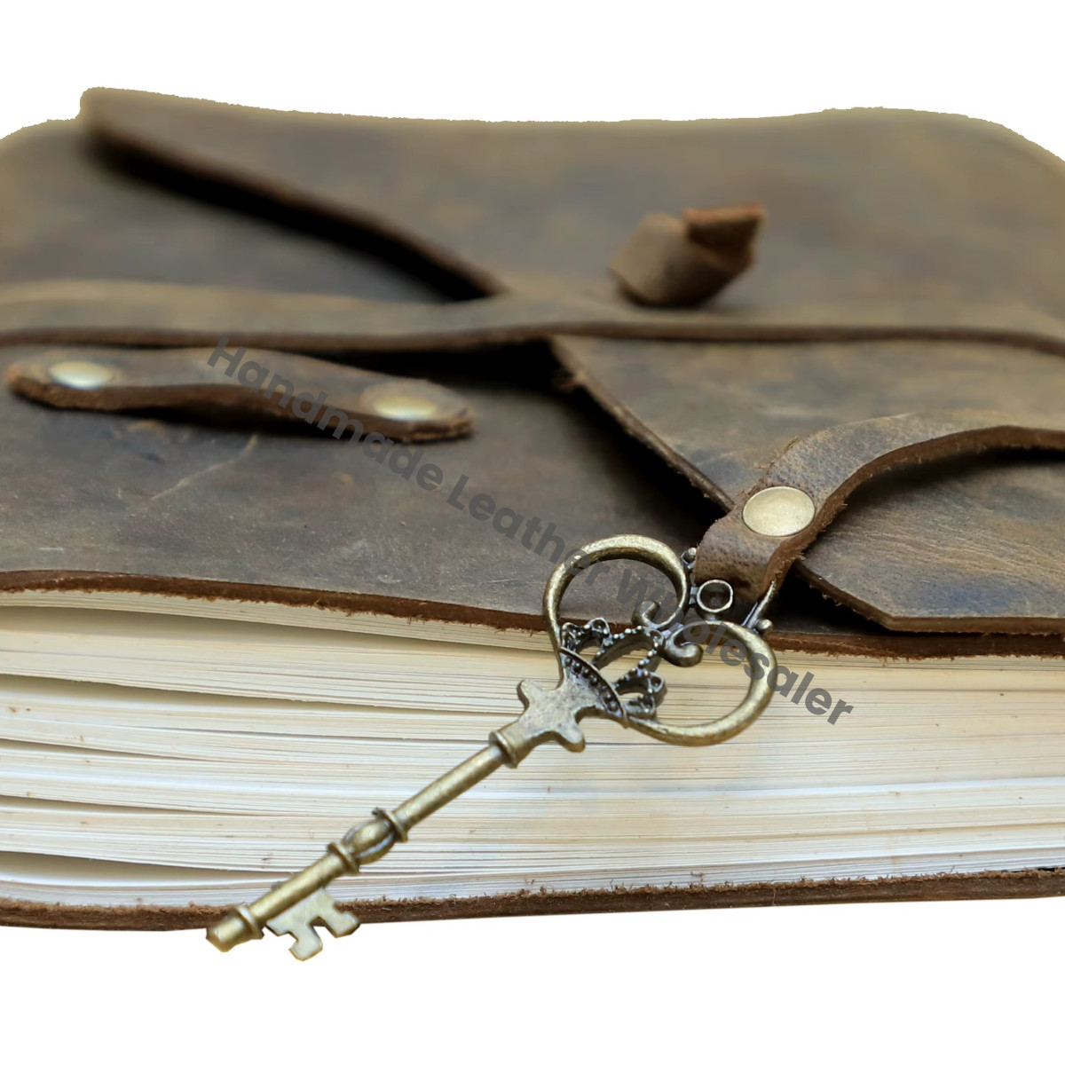Genuine Handmade Antique Soft Leather With Key Bound Journal Design Sketchbook & Notebook Day Planner Best Gift for Unisex