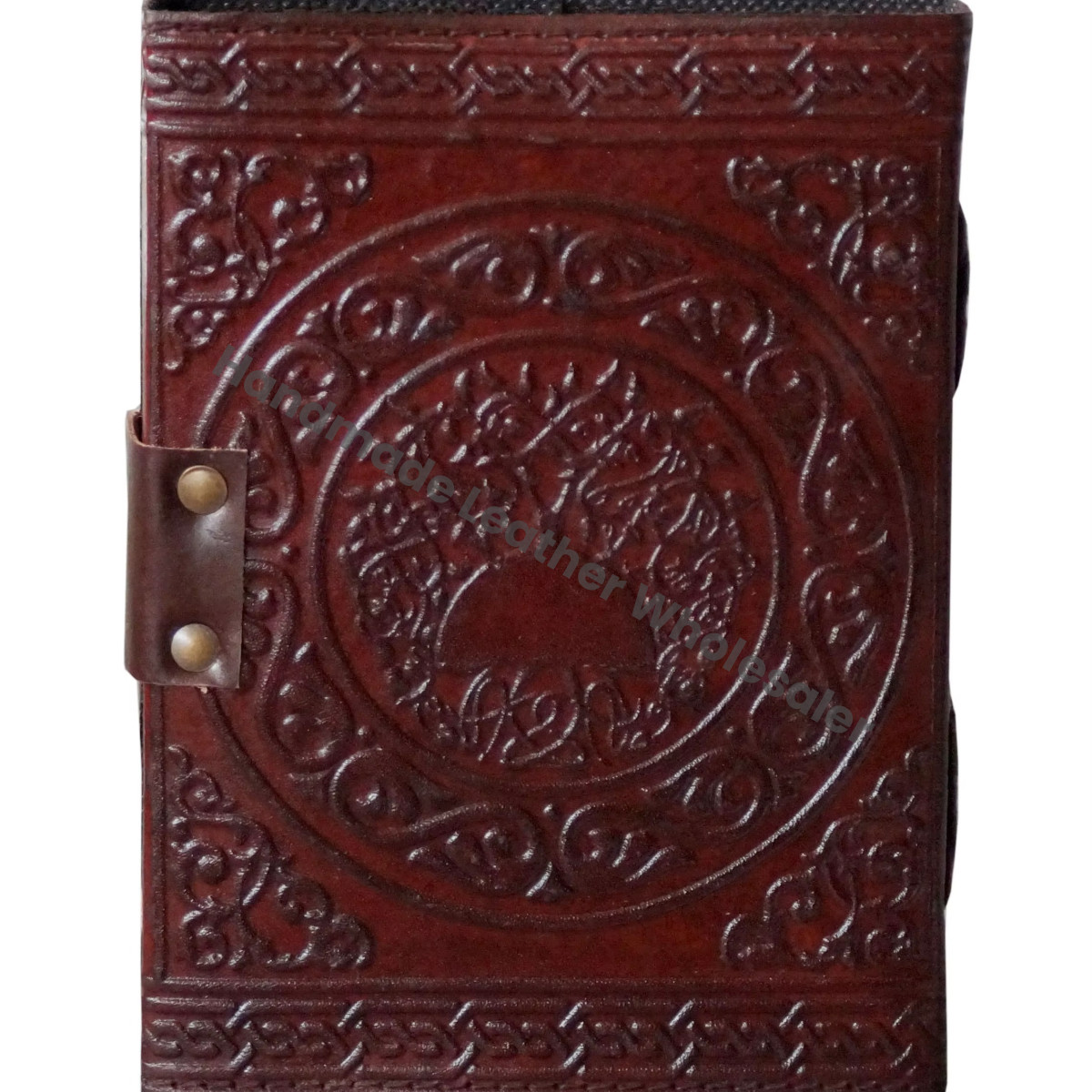 Genuine Handmade Black Pentagram Design Embossed Notebook & Sketchbook Leather Journal Book of Shadows White Paper Diary
