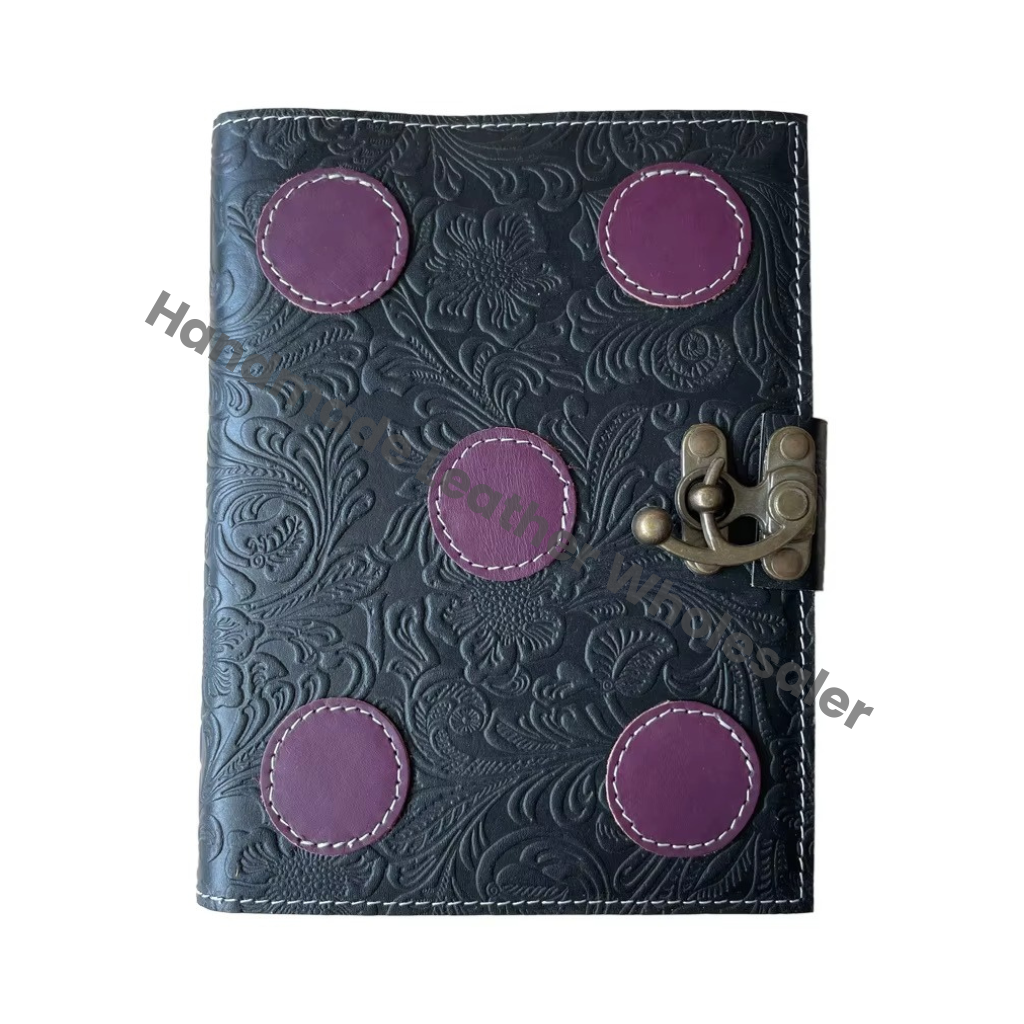 Genuine Leather Journal Soft Garden Flower Notebook Blank Vintage High Quality Eco-friendly Paper Custom Gift Deckle
