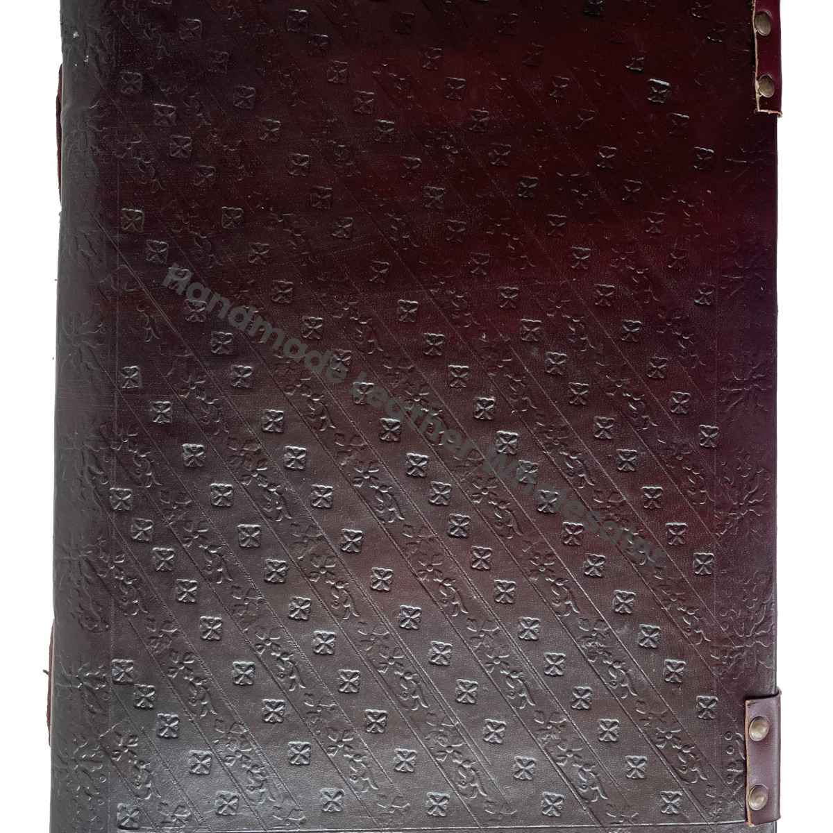 Gift Brown Leather Journal Seven Chakra Medieval Stone Embossed Handmade Thermal Binding Office Diary Collage Sketchbook