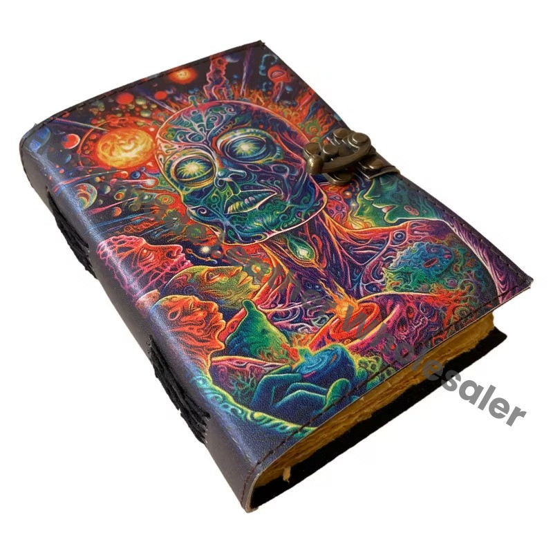 Goddess of Galexy Book of Shadows Vintage Decor Deckle Art Paper Leather Gift Book Wiccan Witchcraft Sketchbook Drawing Journal