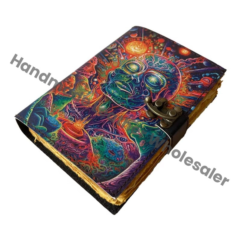 Goddess of Galexy Book of Shadows Vintage Decor Deckle Art Paper Leather Gift Book Wiccan Witchcraft Sketchbook Drawing Journal