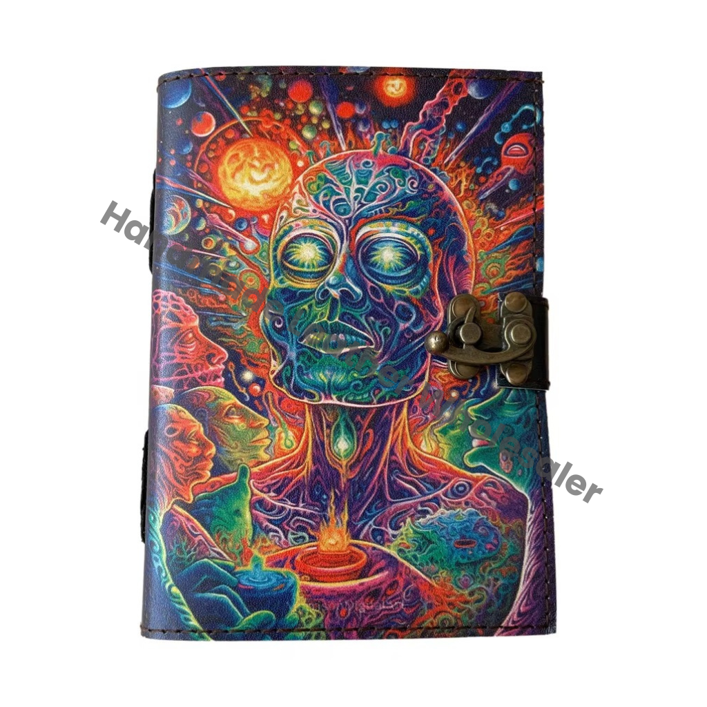 Goddess of Galexy Book of Shadows Vintage Decor Deckle Art Paper Leather Gift Book Wiccan Witchcraft Sketchbook Drawing Journal