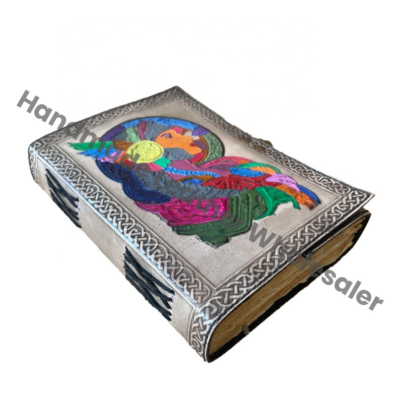 Goddess Vector Celtic Embossed Leather Journal Perfect Gift Genuine Leather Hardcover Deckle Paper Options Antique Notebooks