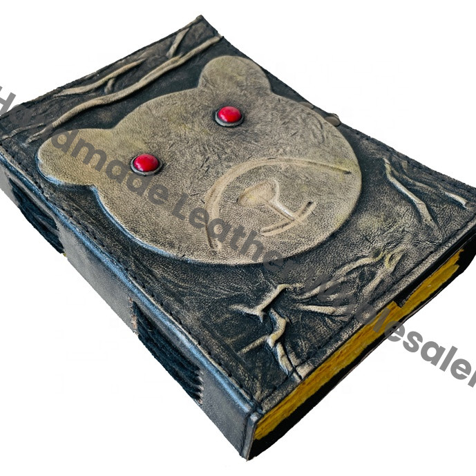 Grimoire Book Spells Gothic Leather Hardcover Journal with Custom Logo-Gift for Scarlet Witch Prop Merchandise