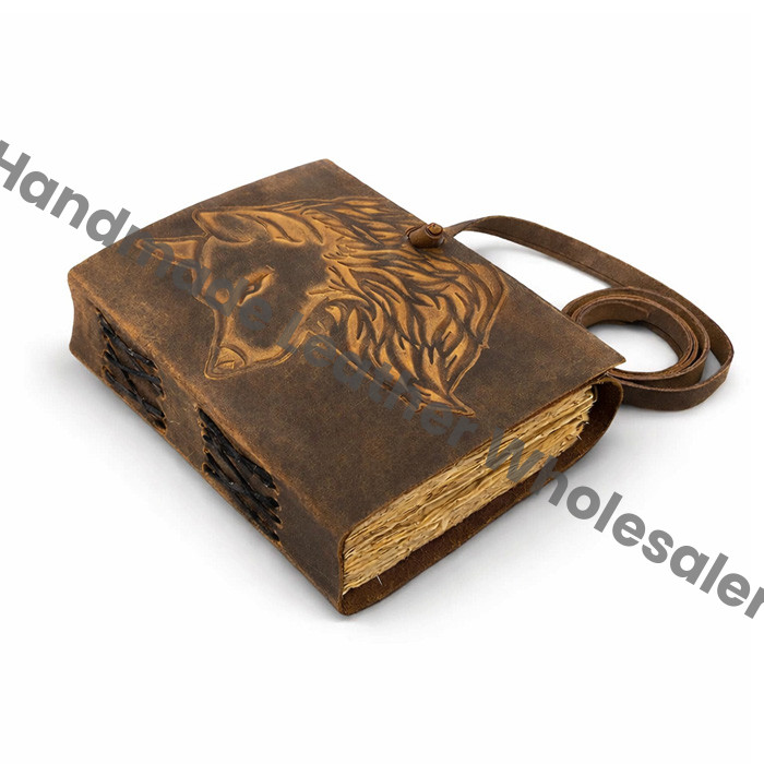 Grimoire Fox Embossed Leather Journal Blank Spell book of shadows - Handmade Vintage paper Journal for gifts