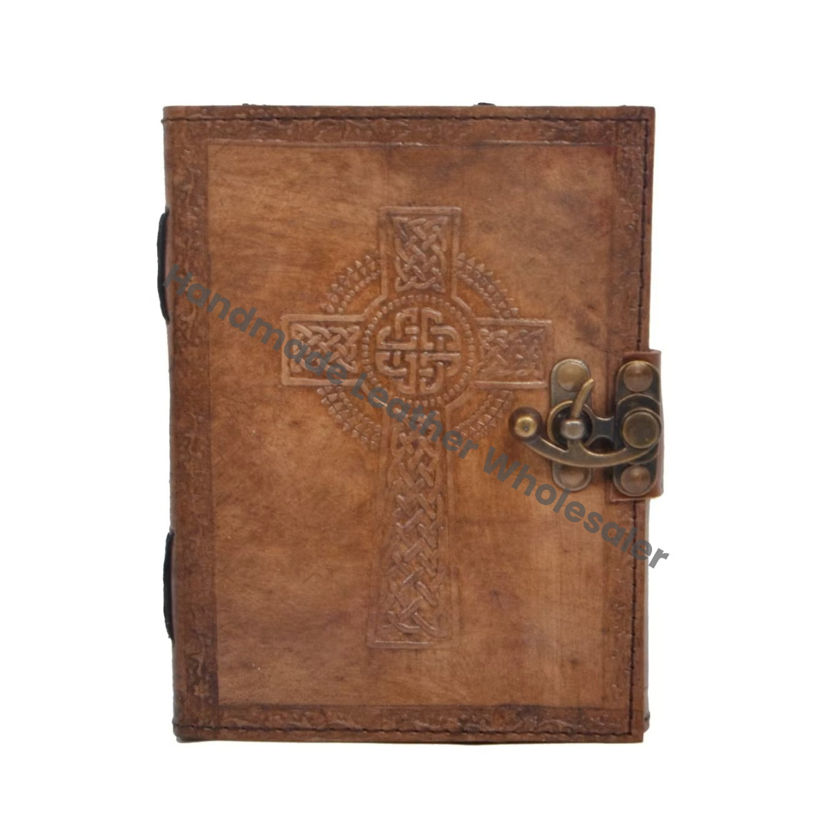 Grimoire Handmade Leather Celtic Cross Embossed Spiral Binding Gift Journal Book Shadows Notebook Diary College Poetry Sketch