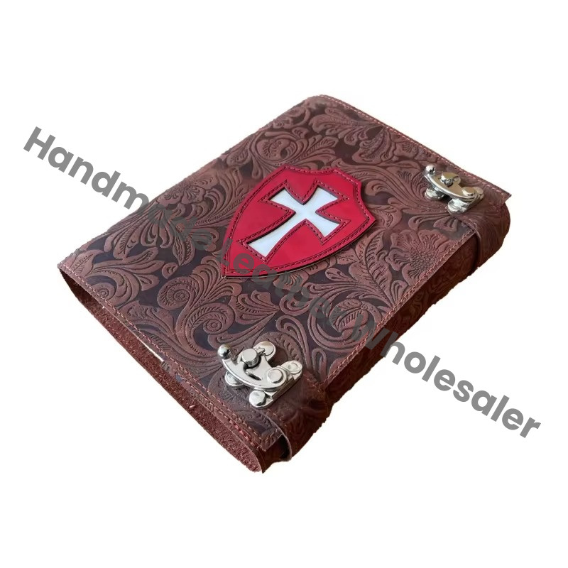 Grimoire Spells Books Cross Leather practical book of shadows Handmade Antique Deckle Paper Beautiful Vintage Garden Flower