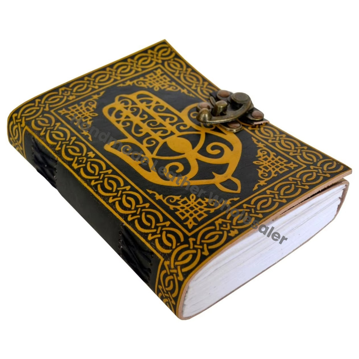 Hamsa Book of Spell Sketchbook Journal Hand of Hamsa Leather Journal Hand Notebook Vintage Handmade Woman Large Supplies Diary