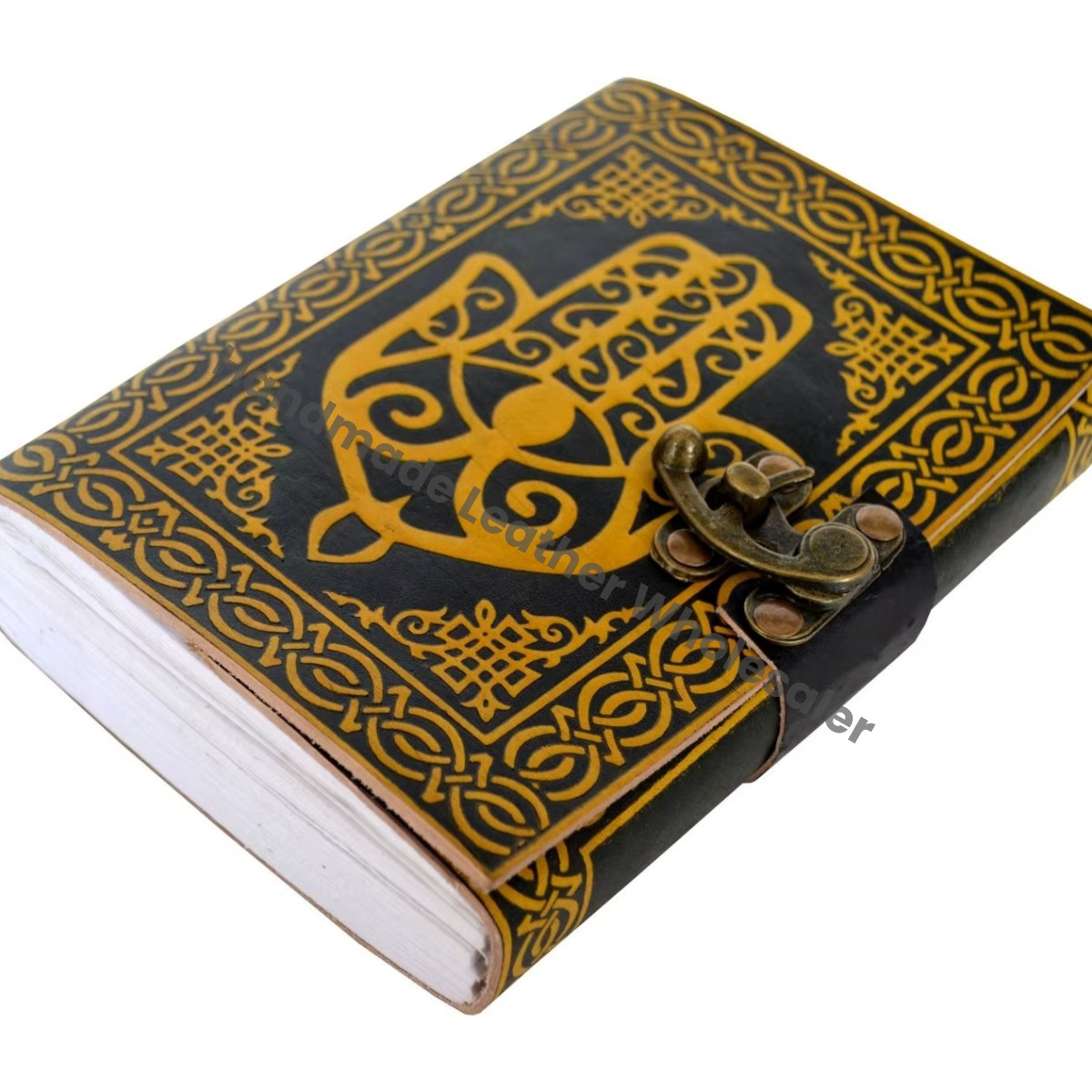 Hamsa Book of Spell Sketchbook Journal Hand of Hamsa Leather Journal Hand Notebook Vintage Handmade Woman Large Supplies Diary