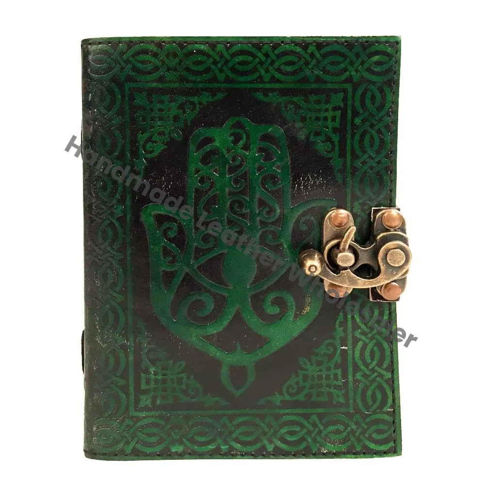 Hamsa Leather Vintage Handmade Journal Notebook for Woman Hardcover Custom Logo Gift Writing Planner Diary