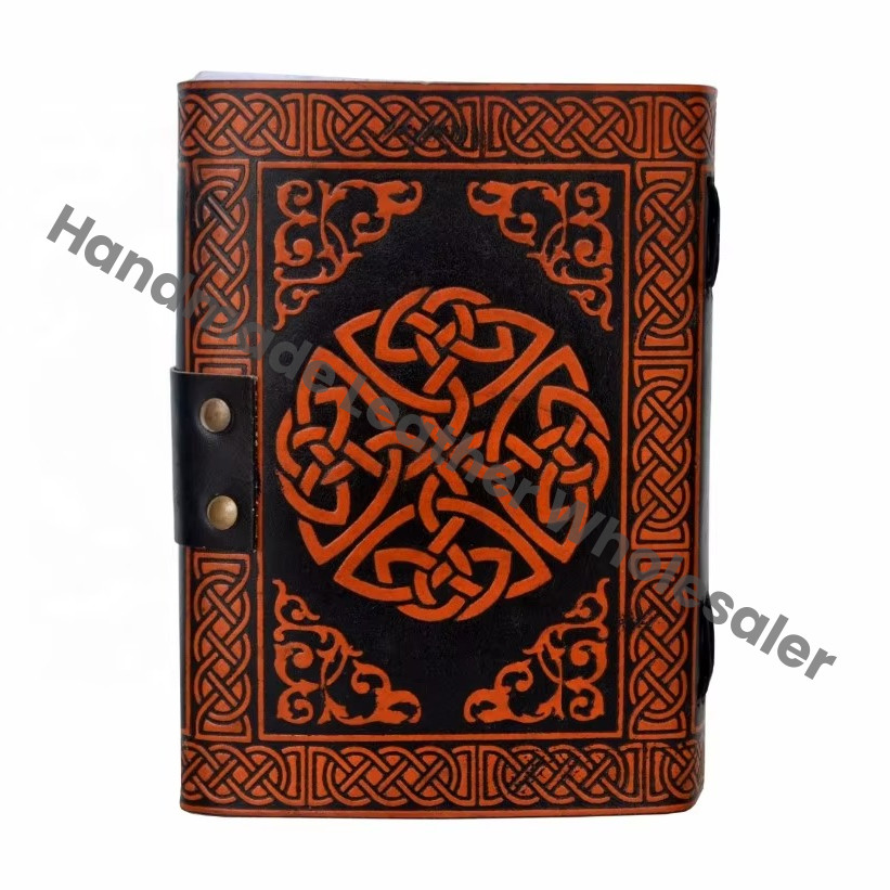 Handcrafted Leather Thermal Binding Hardcover Journal Buddha Embossed Design Handmade Cotton Paper Planner Organizer Travel Gift
