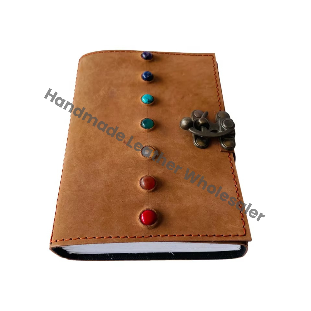 Handmade Book of Shadows Vintage Leather Journals Seven Stone Notebook Brown Drawing Sketchbook Deckle Edge Paper Daily Planner