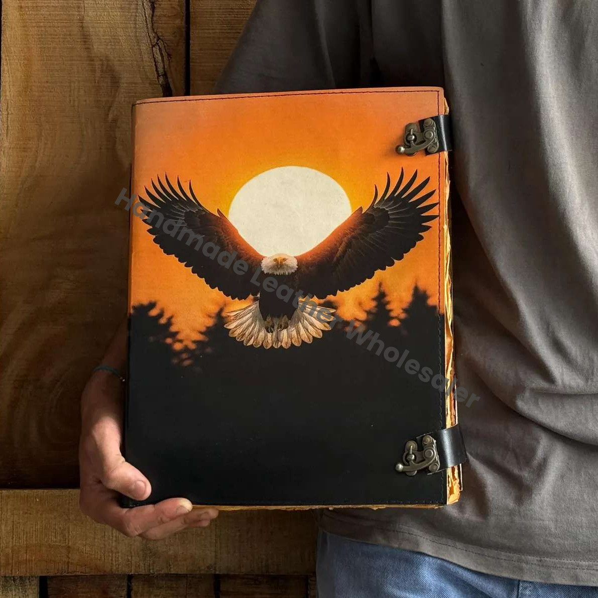 Handmade Buffalo Leather Journal: Vintage Blank Book of Shadows.