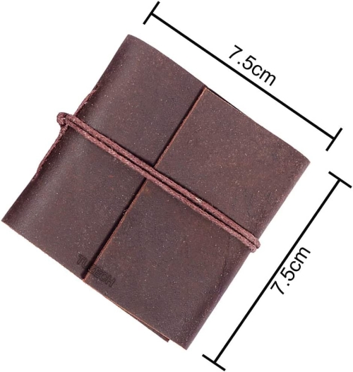 Handmade Buffalo Leather Mini Blank Unlined Vintage Journal Personal Scrapbook for Men and Women (Brown) - Set of 4