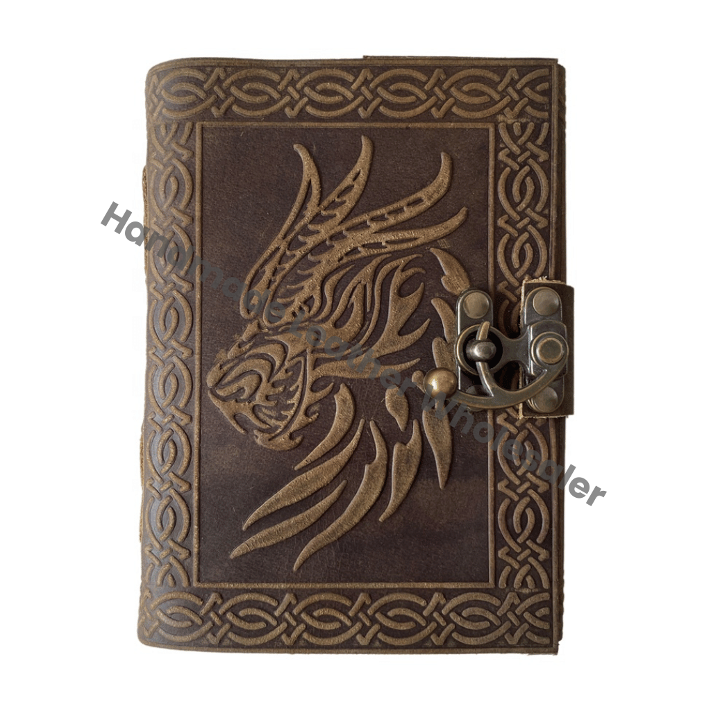 Handmade DND Leather Journal Soft Writing Notebook Daily Embossed Vintage Antique Paper Deckle Notebook Bound Writing Planner