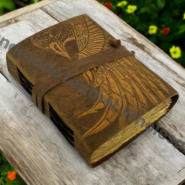 Handmade Eagle Embossed Leather Journal Blank Spell book of shadows - Vintage Travel Journal Junk Journal for him and her