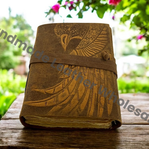 Handmade Eagle Embossed Leather Journal Blank Spell book of shadows - Vintage Travel Journal Junk Journal for him and her