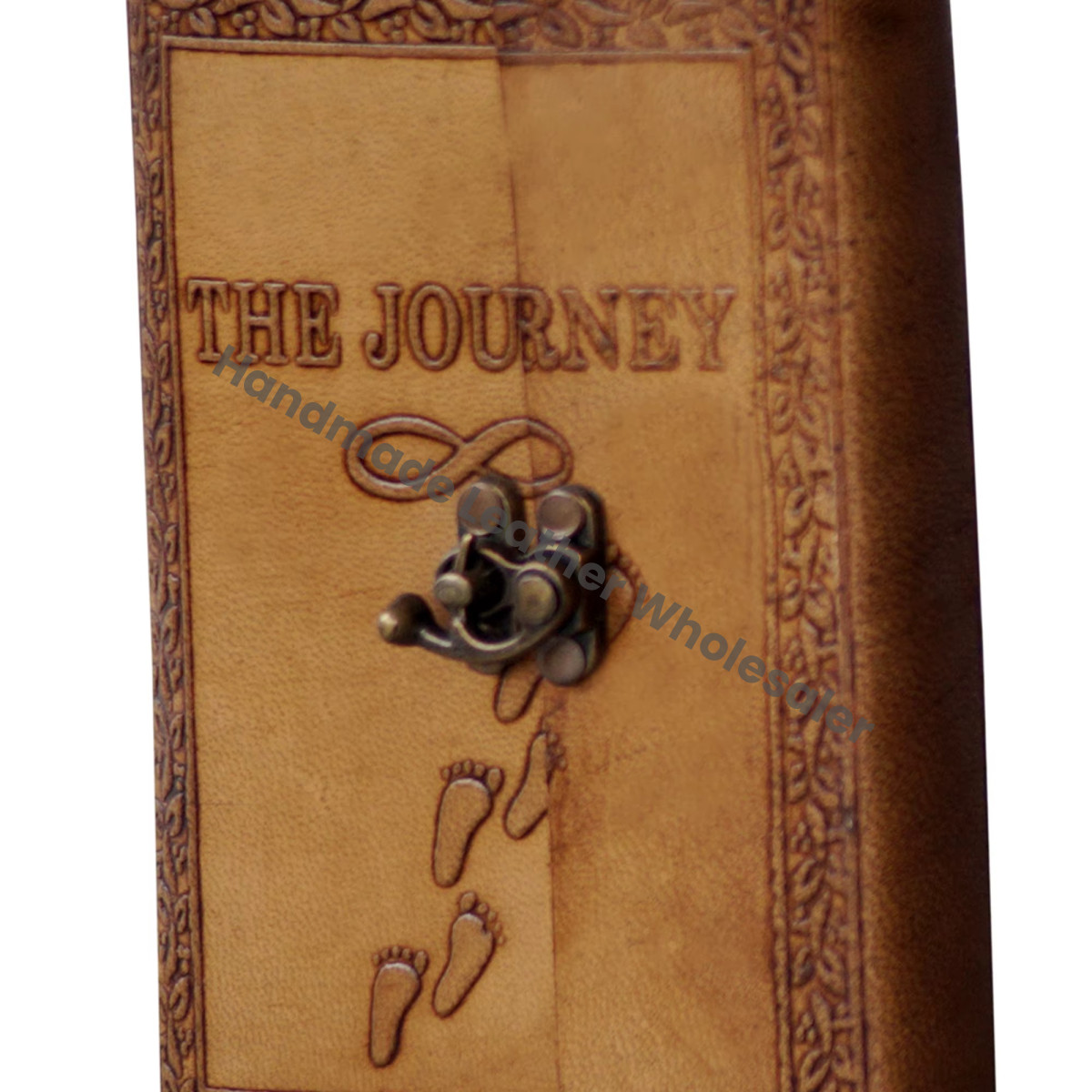 Handmade Embossed Leather Hard Cover Journal Celtic Journey Design Eco-friendly Water Color Sketchbook Diary Charcoal Color Gift