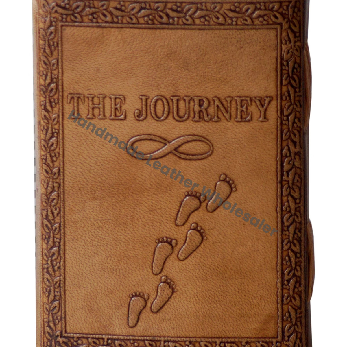 Handmade Embossed Leather Hard Cover Journal Celtic Journey Design Eco-friendly Water Color Sketchbook Diary Charcoal Color Gift