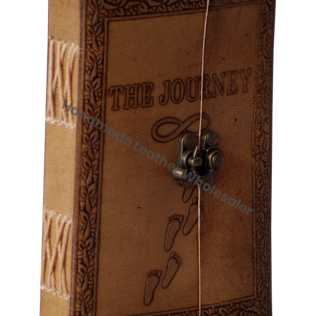 Handmade Embossed Leather Hard Cover Journal Celtic Journey Design Eco-friendly Water Color Sketchbook Diary Charcoal Color Gift