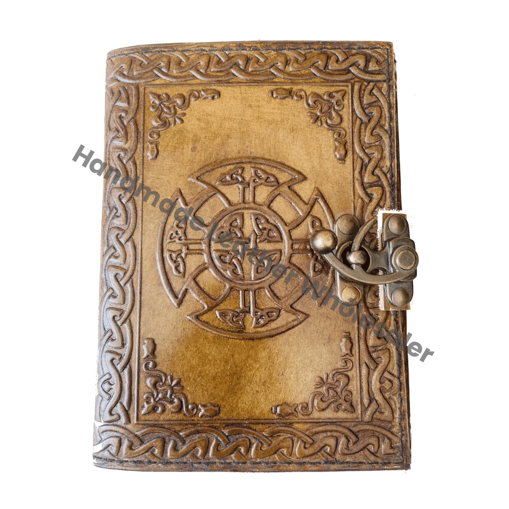 Handmade Embossed Leather Journal Celtic Knot Leather Journal Vintage Color Design Notebook & Sketchbook Diary Cover
