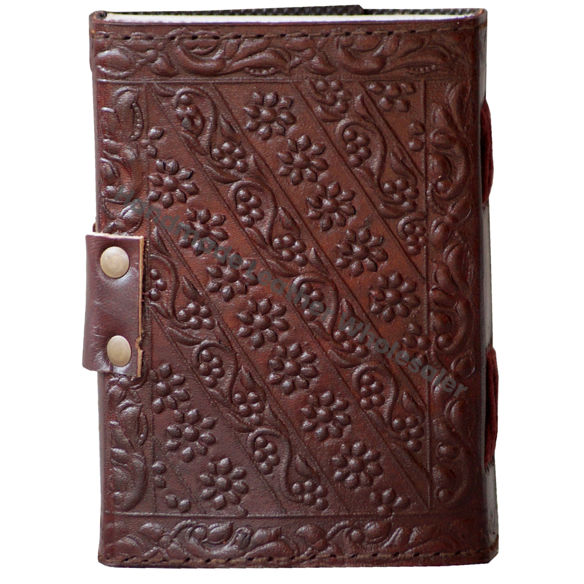Handmade Embossed Single Stone Mini Sized Pocket Notebook Sketchbook Leather Journal Recyclable Handmade Deckle Paper C Gift
