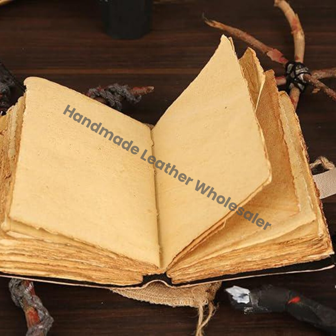 Handmade Fairy Leather Grimoire – Book of Shadows with Lock, Witchcraft Journal, Spell Book, Wiccan Notebook