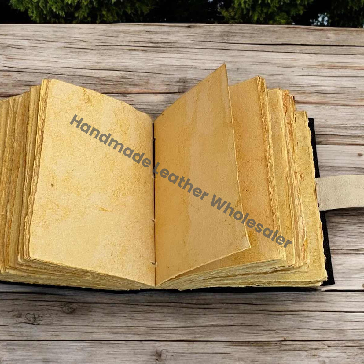 Handmade Floral Luna Moth Leather Celestial journal - VIntage Blank Spell Book of Shadows - Antique Closure