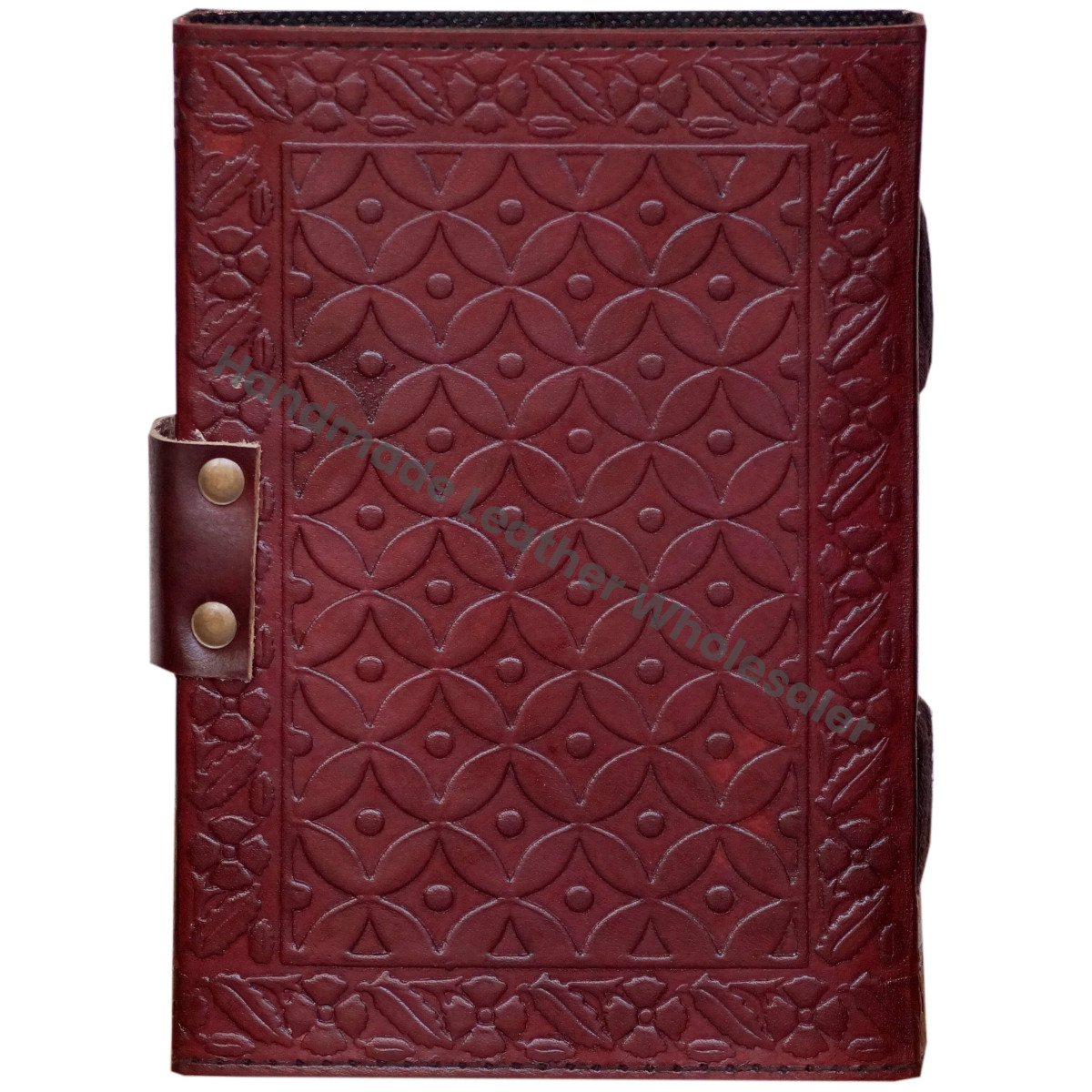 Handmade Genuine Leather Address Book Mandala Chakra Embossed Antique Design Eco-friendly Paper Custom Logo