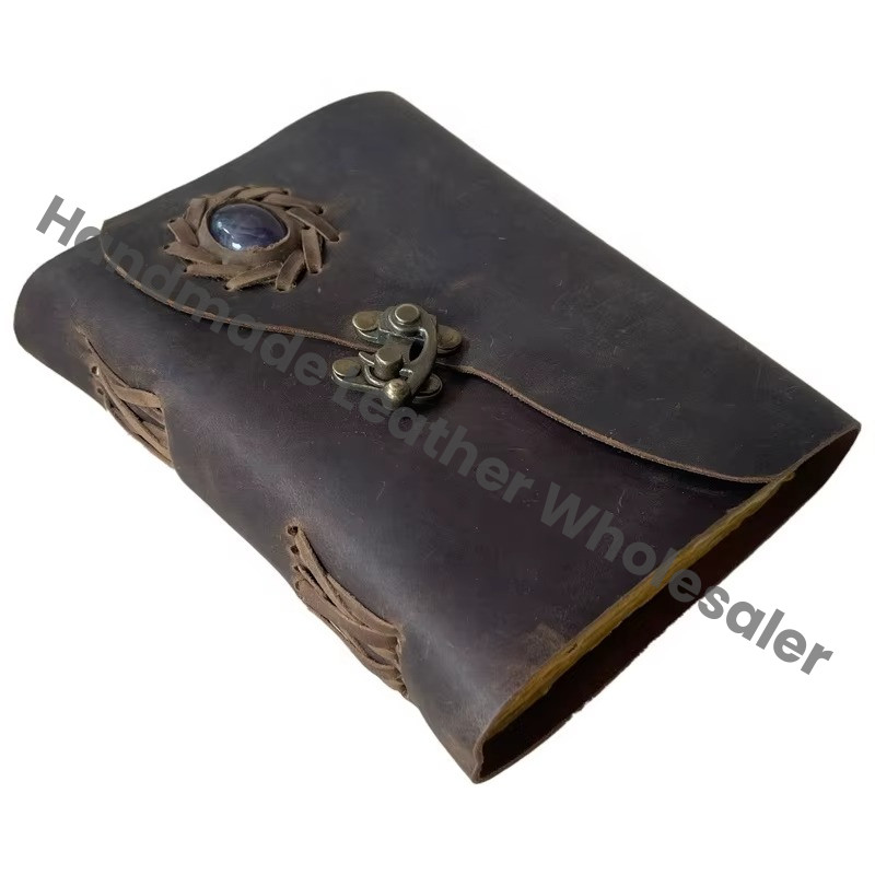 Handmade Genuine Leather Brown High Quality Journal Notebook Blank Vintage Book Deckle Bound Custom Sketchbook Drawing Pages