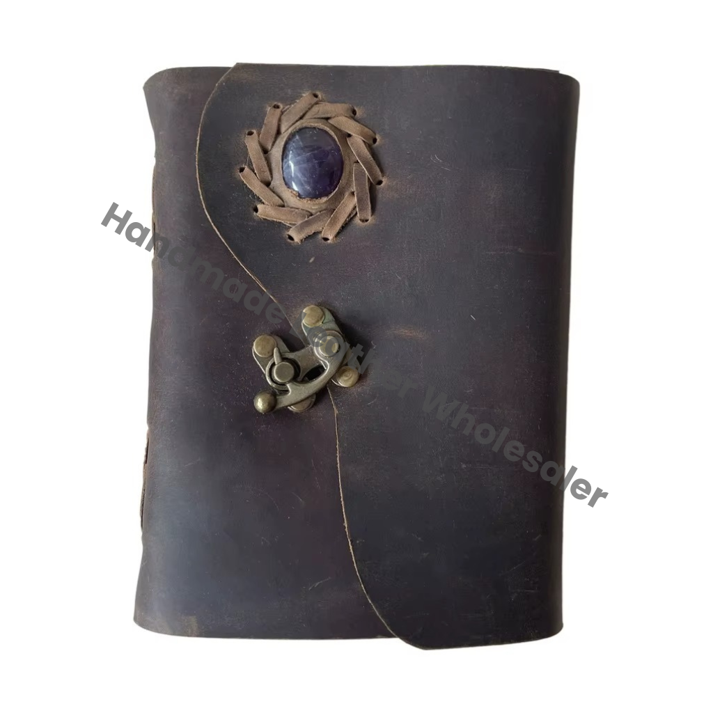 Handmade Genuine Leather Brown High Quality Journal Notebook Blank Vintage Book Deckle Bound Custom Sketchbook Drawing Pages